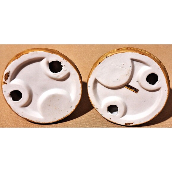 Pair of Vintage 1980's Brinn's Thanksgiving Boy Girl Pilgrims Candle Holders - Picture 5 of 10